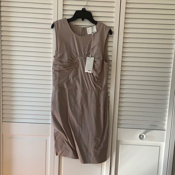tan colored dress with twist in front - Picture 1 of 3